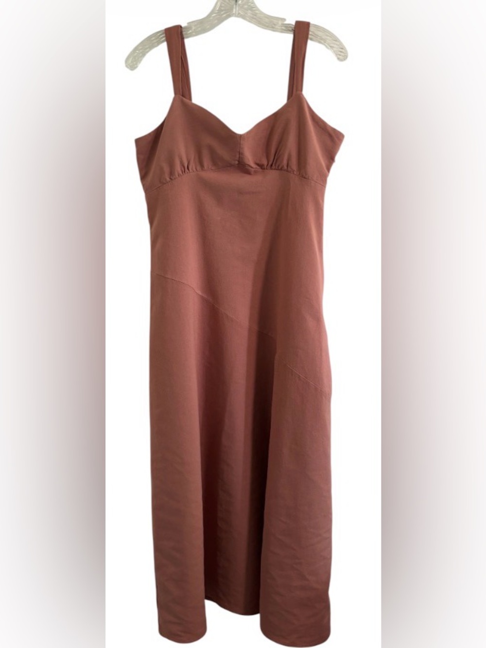 Midi Dress Sweetheart Neckline Vented Skirt 100% Cotton Size Large L SKU 9